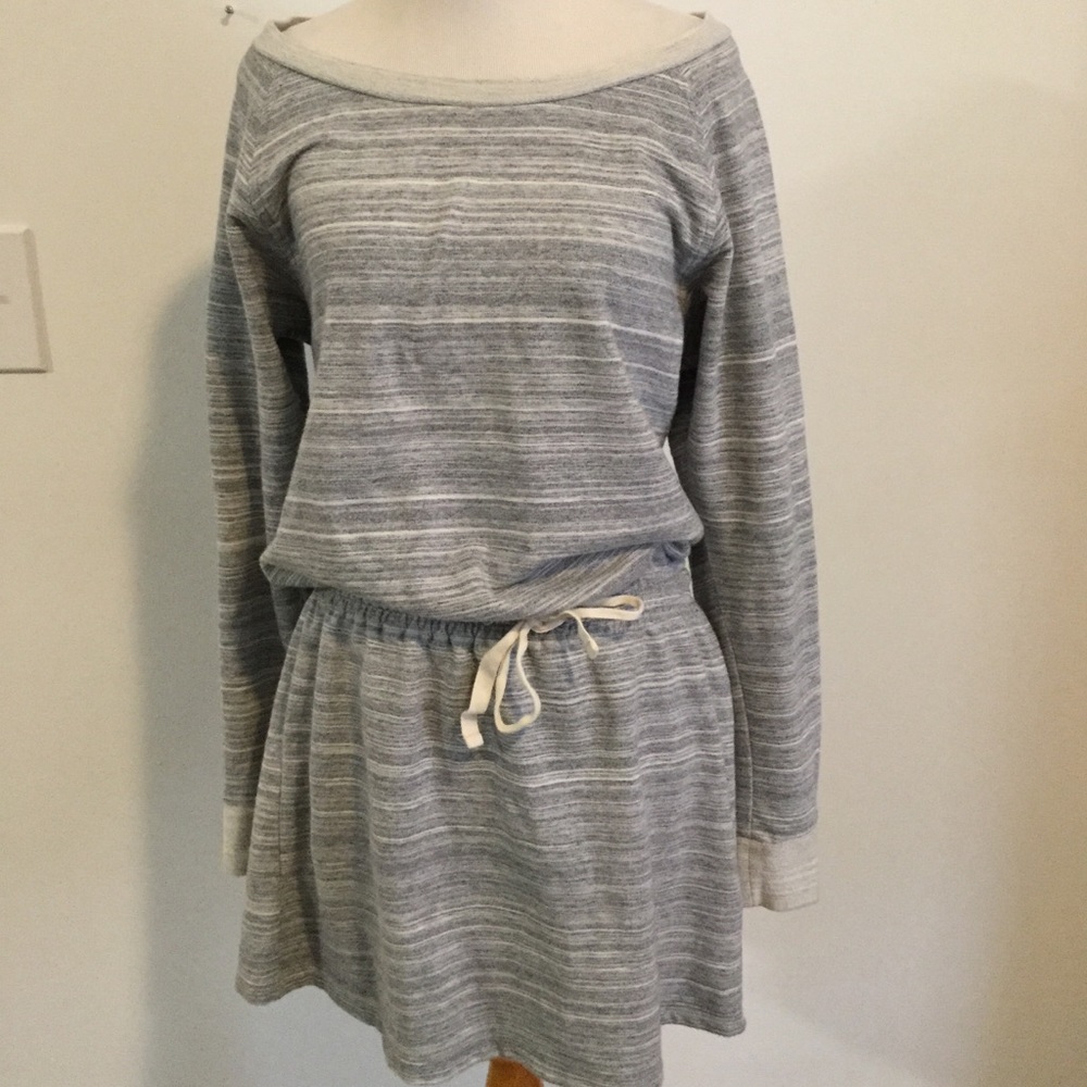 Ann Taylor Loft French terry tie waist dress